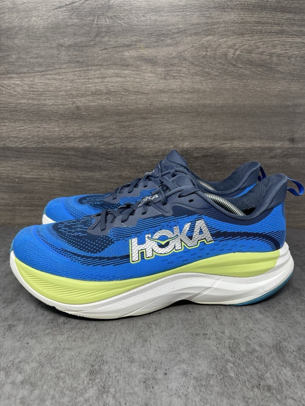 HOKA Skyflow Size 11.5 Mens Varsity Navy Electric Cobalt Cushioned Running Shoes